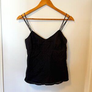 Y2K Baby-Doll Gap Tank Top Cotton Black Size 0